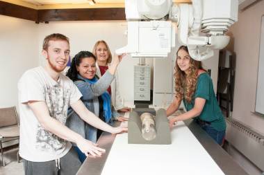 Radiologic Technology students pose in lab
