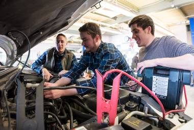 QCC students work on car