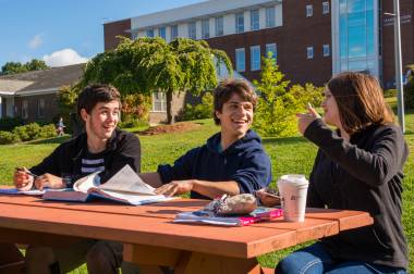 QCC students study on campus